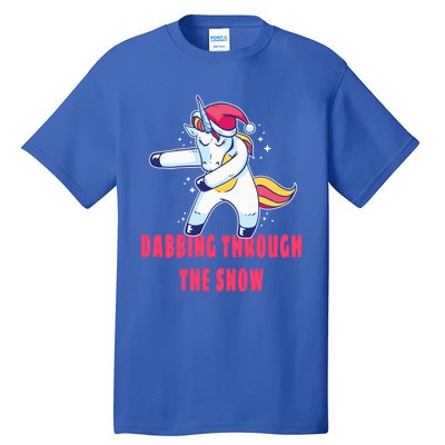 Christmas Unicorn Dabbing Through The Snow Xmas Dance Cute Cute Gift Tall T-Shirt