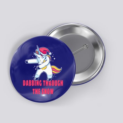 Christmas Unicorn Dabbing Through The Snow Xmas Dance Cute Cute Gift Button