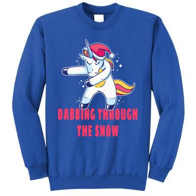 Christmas Unicorn Dabbing Through The Snow Xmas Dance Cute Cute Gift Tall Sweatshirt