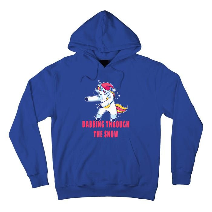 Christmas Unicorn Dabbing Through The Snow Xmas Dance Cute Cute Gift Tall Hoodie