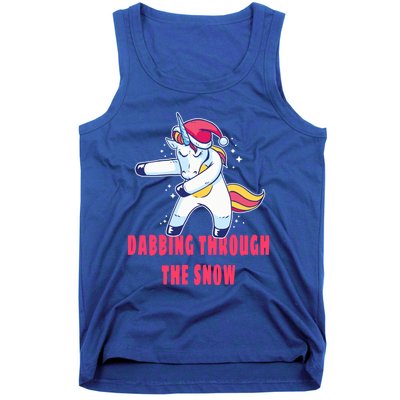 Christmas Unicorn Dabbing Through The Snow Xmas Dance Cute Cute Gift Tank Top