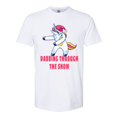 Christmas Unicorn Dabbing Through The Snow Xmas Dance Cute Cute Gift Softstyle CVC T-Shirt