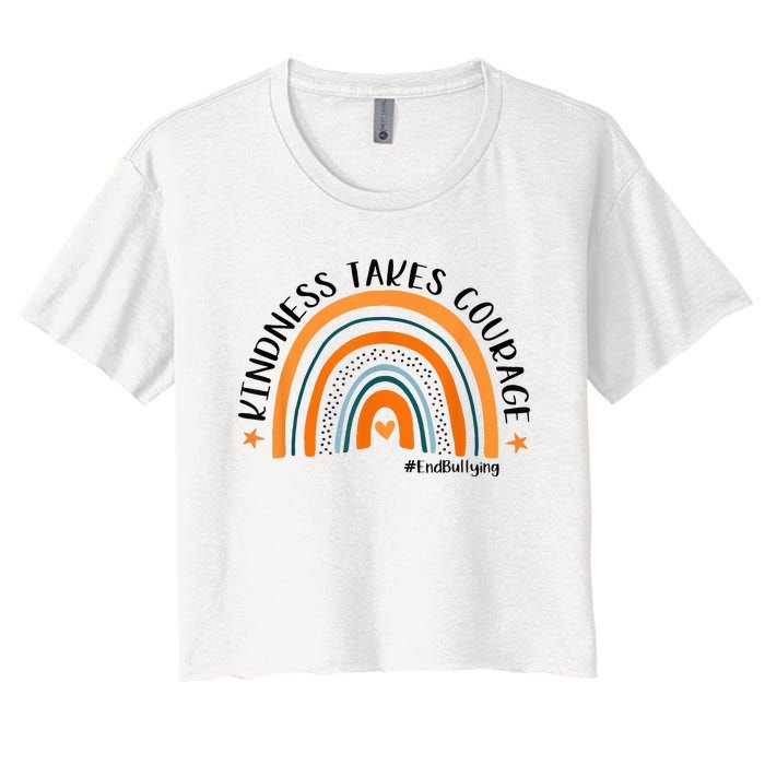 Courageous Unity Day Stand Against Bullying with Orange Women's Crop Top Tee