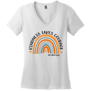 Courageous Unity Day Stand Against Bullying with Orange Women's V-Neck T-Shirt