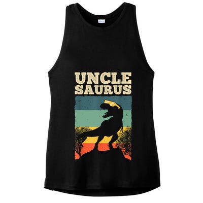 Cool Uncle Design For Uncle Men Family Great Uncle Dinosaur Ladies PosiCharge Tri-Blend Wicking Tank