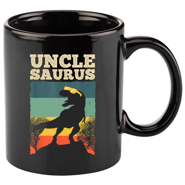 Cool Uncle Design For Uncle Men Family Great Uncle Dinosaur 11oz C Handle Ceramic Mug