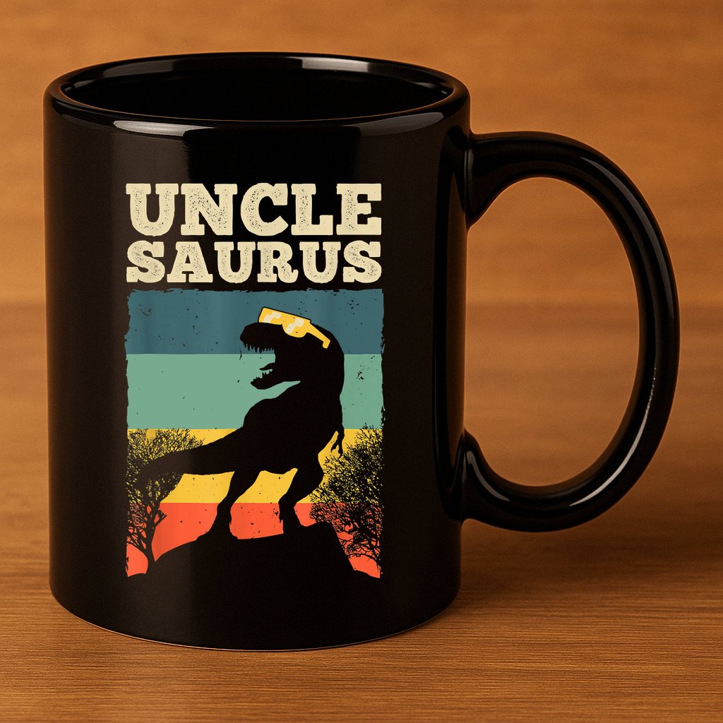 Cool Uncle Design For Uncle Men Family Great Uncle Dinosaur 11oz C Handle Ceramic Mug