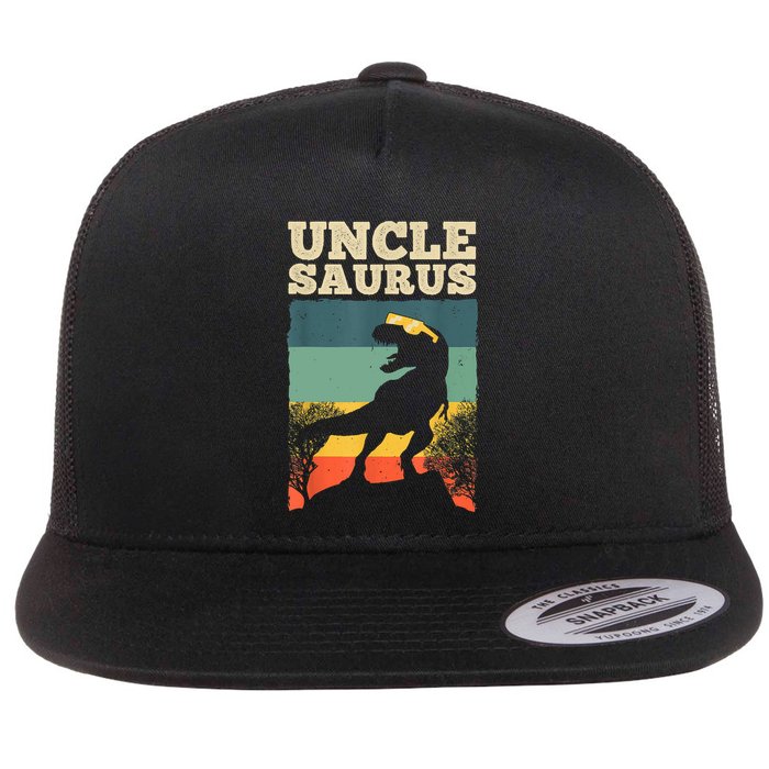 Cool Uncle Design For Uncle Men Family Great Uncle Dinosaur Flat Bill Trucker Hat