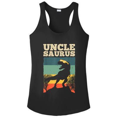 Cool Uncle Design For Uncle Men Family Great Uncle Dinosaur Ladies PosiCharge Competitor Racerback Tank
