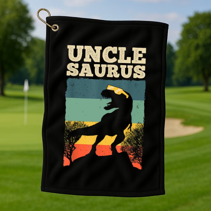 Cool Uncle Design For Uncle Men Family Great Uncle Dinosaur Golf Towel
