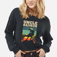 Cool Uncle Design For Uncle Men Family Great Uncle Dinosaur Cropped Pullover Crew