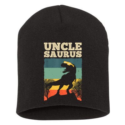 Cool Uncle Design For Uncle Men Family Great Uncle Dinosaur Short Acrylic Beanie
