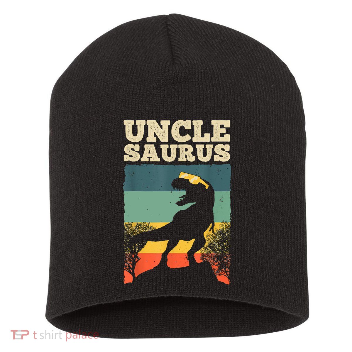 Cool Uncle Design For Uncle Men Family Great Uncle Dinosaur Short Acrylic Beanie