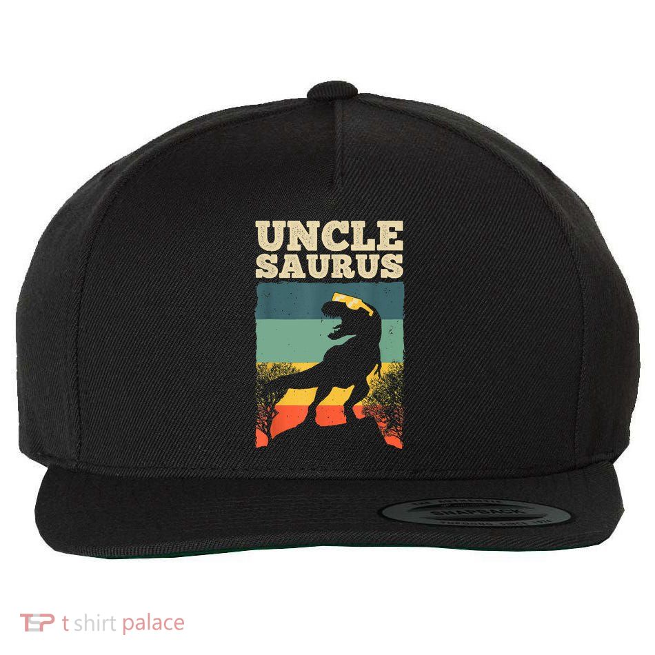 Cool Uncle Design For Uncle Men Family Great Uncle Dinosaur Wool Snapback Cap