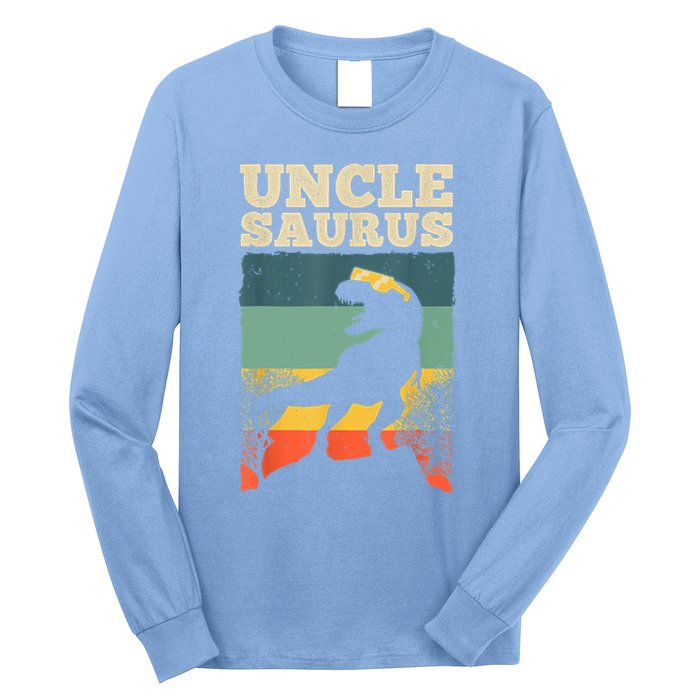 Cool Uncle Design For Uncle Men Family Great Uncle Dinosaur Long Sleeve Shirt