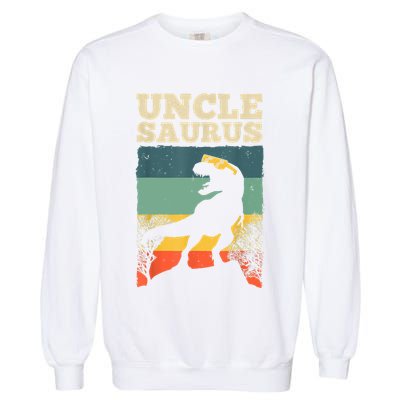 Cool Uncle Design For Uncle Men Family Great Uncle Dinosaur Garment-Dyed Sweatshirt
