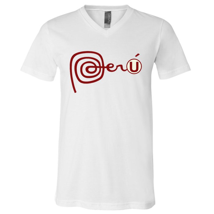 Club U.N.I.V.E.R.S.I.T.A.R.I.O De Deportes Peru Futbol Soccer V-Neck T-Shirt