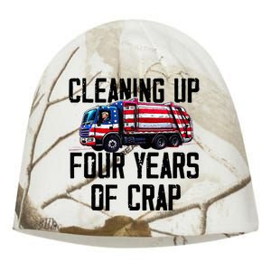 Cleaning Up Four Years Of Crap Funny Trump Garbage Truck Kati - Camo Knit Beanie