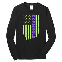 Cornhole Us Flag Long Sleeve Shirt