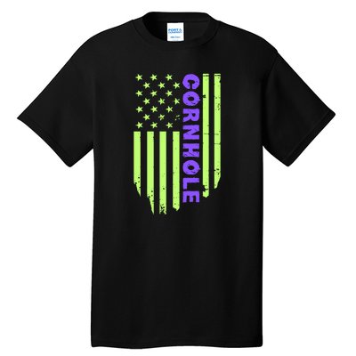 Cornhole Us Flag Tall T-Shirt