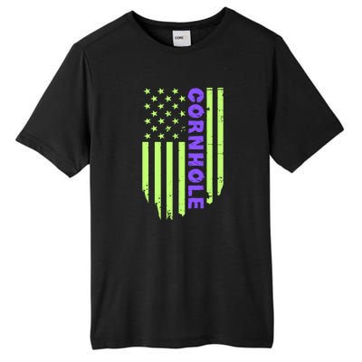 Cornhole Us Flag Tall Fusion ChromaSoft Performance T-Shirt