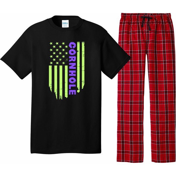 Cornhole Us Flag Pajama Set