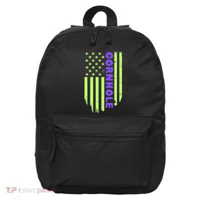 Cornhole Us Flag 16 in Basic Backpack