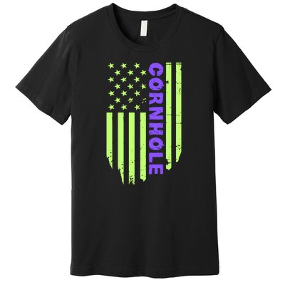 Cornhole Us Flag Premium T-Shirt