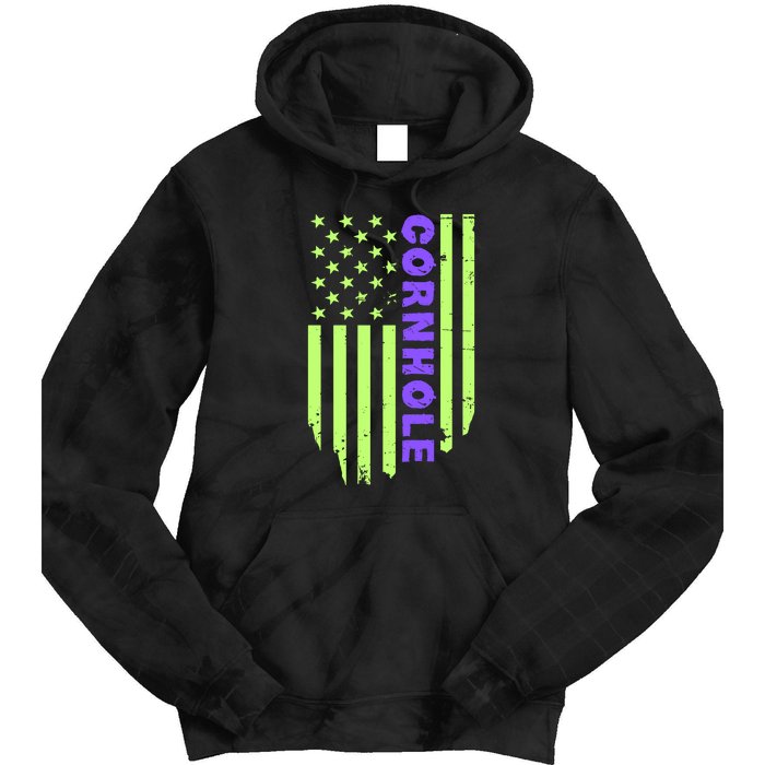 Cornhole Us Flag Tie Dye Hoodie