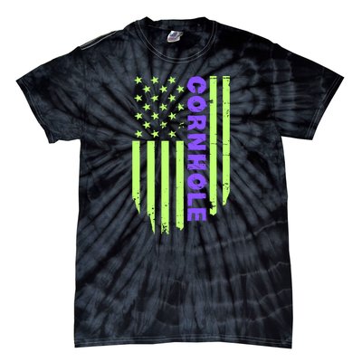 Cornhole Us Flag Tie-Dye T-Shirt