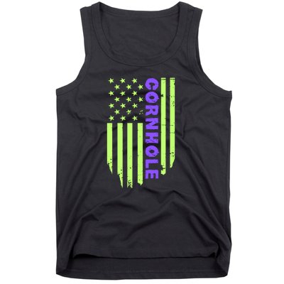 Cornhole Us Flag Tank Top