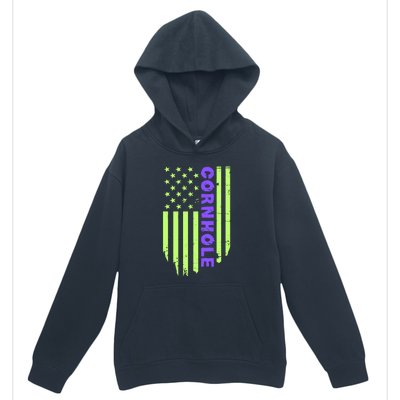 Cornhole Us Flag Urban Pullover Hoodie