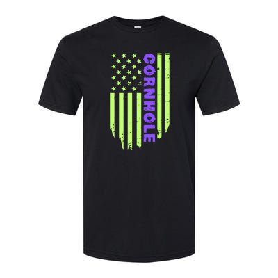 Cornhole Us Flag Softstyle CVC T-Shirt