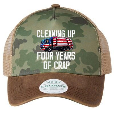 Cleaning Up Four Years Of Crap Funny Trump Garbage Legacy Tie Dye Trucker Hat