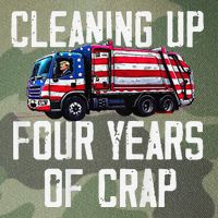 Cleaning Up Four Years Of Crap Funny Trump Garbage Legacy Tie Dye Trucker Hat