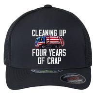 Cleaning Up Four Years Of Crap Funny Trump Garbage Flexfit Unipanel Trucker Cap