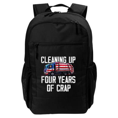 Cleaning Up Four Years Of Crap Funny Trump Garbage Backpack