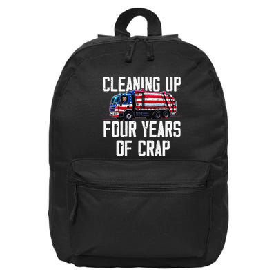 Cleaning Up Four Years Of Crap Funny Trump Garbage 16 in Basic Backpack