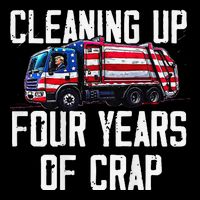 Cleaning Up Four Years Of Crap Funny Trump Garbage Women's Crop Top Tee