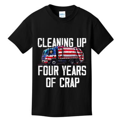 Cleaning Up Four Years Of Crap Funny Trump Garbage Kids T-Shirt