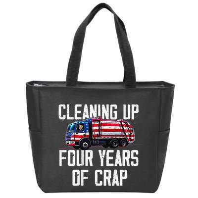 Cleaning Up Four Years Of Crap Funny Trump Garbage Zip Tote Bag