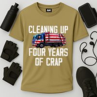 Cleaning Up Four Years Of Crap Funny Trump Garbage Cooling Performance Crew T-Shirt