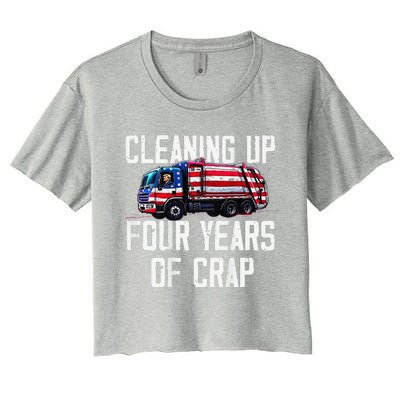 Cleaning Up Four Years Of Crap Funny Trump Garbage Women's Crop Top Tee