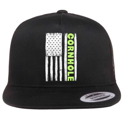 Cornhole Us Flag Flatbill Hat