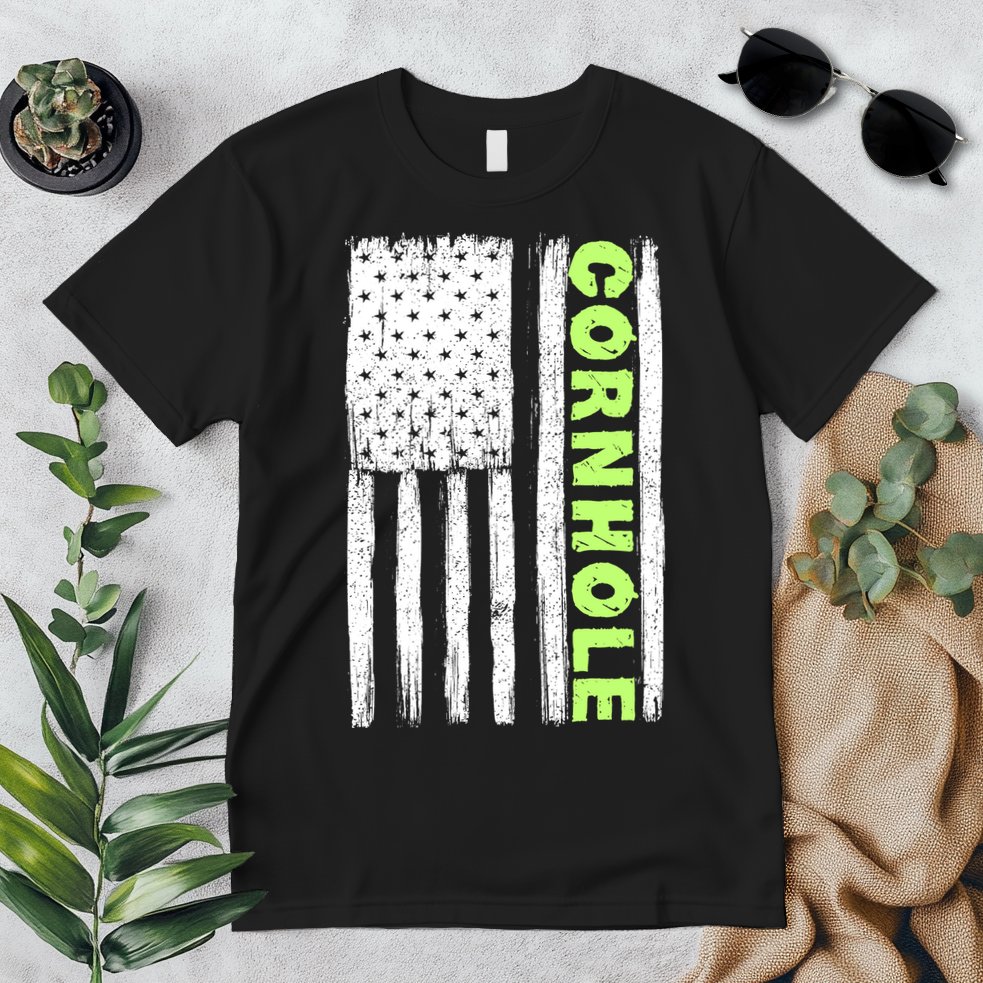 Cornhole Us Flag Premium T-Shirt