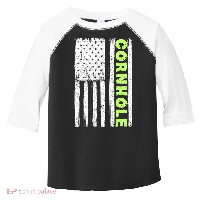 Cornhole Us Flag Toddler Fine Jersey T-Shirt