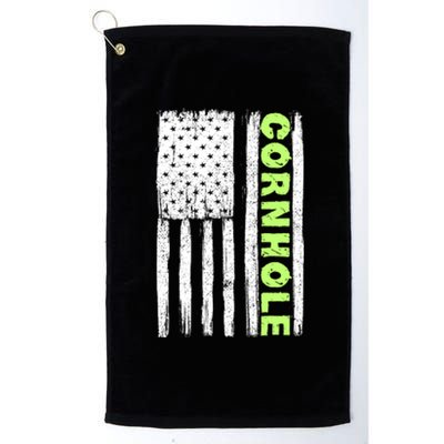 Cornhole Us Flag Platinum Collection Golf Towel