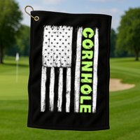Cornhole Us Flag Golf Towel