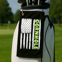 Cornhole Us Flag Golf Towel