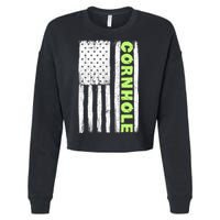 Cornhole Us Flag Cropped Pullover Crew